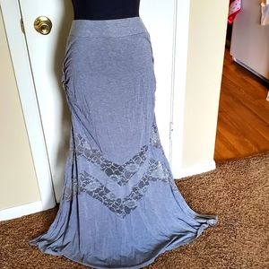 Torrid Grey Lace Maxi Skirt